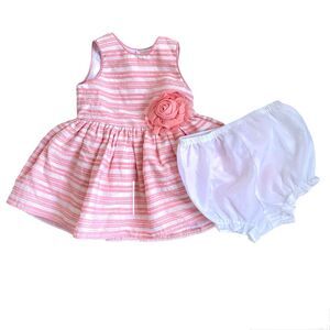 Special Occassion Dress 12 Months Baby Girl Infant Party w/ Diaper Cover